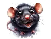 Sublimation Print Cute Rat Ready to Press Heat Transfer