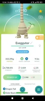 Alolan Exeggutor ( Caught In 2018 ) Pokemon Trade Go