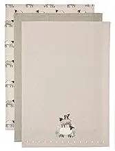 Cooksmart British Designed Pack of 3 Tea Towels | Luxury Tea Towels for Kitchen | Modern Designed Tea Towel Set