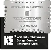Cosmostar Wet Film Thickness Gauge Comb - 1-80 Mil Scale, Stainless Steel Coating Thickness Measurement Tool for Paints, Resins, Varnishes, and Gel Coats