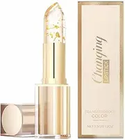 Color Changing Lipstick, Transferproof Long-Lasting Moisturizing Glossy Shine, Transparente Temperature Change Lipstick, Gold Crystal Clear Glossy Shine Lip Gloss for Nourishment Women(1PC)