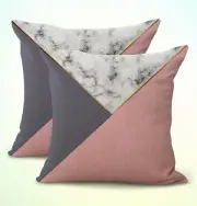 set of 2 cushion pillow covers marble geometric cushion cover