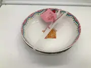 Harvest Green Studio Porcelain 8.5in Gingerbread House Bowl Set CC02B53014