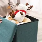 Storage Cube Foldable Waterproof Stool with Padded Seat for Bedroom Organization