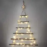 Christmas Lit Twig Wall Tree 40 Warm White Led Lights Battery Operated Hanging Xmas Wall Decoration