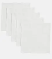 [Once Milano] Once Milano Set of 5 linen cocktail napkins One Size white