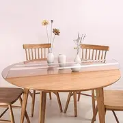 1.5mm Thick Clear Round Table Protector 120cm, Clear Waterproof/Oil-Proof Round Table Cover Protector, Plastic Round Table Top Protector, for Coffee & Dining Room Table