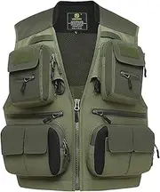 XECRDP Mesh Fishing Vest Multi-pocket Outdoor Waistcoat Quick-Dry Sleeveless Jackets with Pockets for Travel Photography