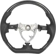 Hydro‑Dip Steering Wheel Perforated Leather Flat Bottom Black Stitching，Compatible With Toyota FJ Cruiser 2007 To 2017(Carbon Fiber Look)