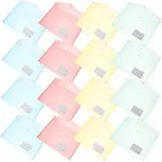 NUOBESTY Sturdy Plastic File Envelope 20pcs A4 Document Bags with Button Closure Colorful Pouches for Office Home Travel