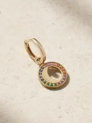 [Andrea Fohrman] Andrea Fohrman - 18-karat And 14-karat Gold Multi-stone Single Hoop Earring - One size One size Gold