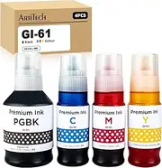 Artitech GI 61 Ink Bottle Replacement for Canon GI-61 use for Canon PIXMA G3620 G3625 G3630 G3660 G3670 G3675 G3680 G3690 G4670 G4680 Printers (1B 1C 1M 1Y)