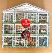 Thomas Kinkade 12 Days of Christmas Holiday Mini 500 Piece Puzzle in 12 Tins