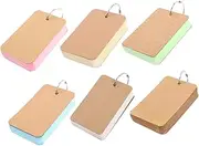 TEHAUX 6 Pack Pad Flashcards Study Vocabulary Cards Binder Notes Pads for Students Office Workers