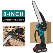 Cordless 8'' Electric One-Hand Wood Cutting Saw Chainsaw With Battery & Charger