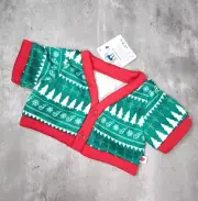 Build a Bear NEW Green Christmas Cardigan
