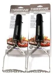2 Count Farberware Professional Flat Edge Potato Masher BPA Free Dishwasher Safe