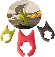 3 PCS Spoon Pot Pan Holder Spatula Bracket Clips, Spoon Holder For Pot, Silicone Pot Clip Spoon Rest, Heat Resistance Non-Slip Silicone Pot Spoon Holder.