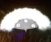 White Sivler Traditional Igbo Nigerian Wedding Bridal Feather Fan. Feather Fan