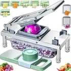 Stainless Steel Vegetable Chopper & Mandoline Slicer - 8 Blades, Onion Dicer,...