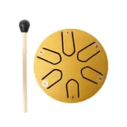 Steel Tongue Drums Ethereal Drum HandPan 6 Notes 3 inch Drumstick Mini Hand Drum