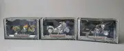 (3) FAT BOY PANHEAD ROAD KING 1999 MAISTO 1:18 SET HARLEY DAVIDSON CAFE VEGAS