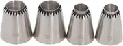 FantasyDay 4 piece Stainless Steel Piping Tips Piping Nozzles Cake Decorating Supplies Cookies Cupcake Icing Decorating Supplies Decorating Kits Frosting Icing Tips Baking Set Tools