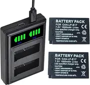 2 Packs LP-E17 LPE17 Batteries Dual Charger with Type C Port for Canon EOS R8 RP R50 200D 250D M3 M5 M6 750D 760D T6s 800D T8i Camera