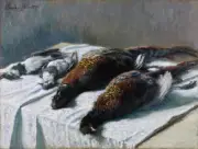Claude Monet - Still Life with Pheasants and Plovers Art Print on Canvas 36"