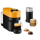 Delonghi Nespresso Vertuo Pop Coffee Machine Yellow Bundle With Aeroccino Black