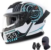 Full Face Motorbike Helmet with Double Visor for Men and Women DOT/ECE Approved