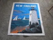 SOLDNew England handcrafted and quilted wall hanging with featuring a lighthouse