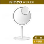 【KINYO】LED五合一風扇化妝鏡(BM) 送五倍鏡 充電式 大鏡面 自然光 ｜美妝 補光