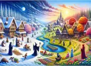 Winter & Summer Meet 1000 Pc Jigsaw Puzzle, Brand New-Sealed Box!