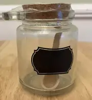 Farmhouse Spice Jar with Wooden Spoon and Label Spoon Slot Kitschy