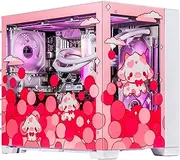 Velztorm Bubble Cow Pink Limited Edition Gaming PC (AMD Ryzen 7 5700X 8-Core, 32GB DDR4, 1TB PCIe SSD + 2TB HDD, GeForce RTX 4060, WiFi 5, BT 5, Liquid Cooled 240mm, 850W, Win 11 Home)