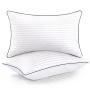 Medium Firm Pillows Standard Size Set of 2,Fluffy&Soft for Back/Stomach/Side ...