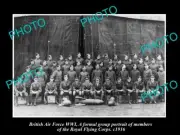 OLD POSTCARD SIZE PHOTO BRITISH AIR FORCE WWI ROYAL FLYING CORPS GROUP c1915