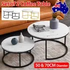 Set of 2 Metal Wrap Base Nesting Coffee Table Stacking Accent Table LivingRoom