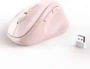 Ergonomic Wireless Mouse with USB Receiver for PC, Laptop and Desktop, Pink