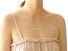 925 Sterling Silver Personalized Custom Engraved Horizontal Bar Necklace