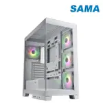 【SAMA 先馬】SAK451{白} 大境界 ATX 海景房電腦機殼(顯卡限長43CM/塔扇限高18.3CM/TYPE-C/背插ATX)