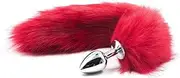 Fox Tail Anal Butt Plug Sex Toys for Beginner, Women, Men, Couple & Cosplay (18"Red)