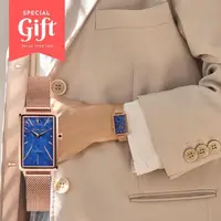 在飛比找momo購物網優惠-【Relax Time】永恆璀璨方錶系列 -藍(RT-99-