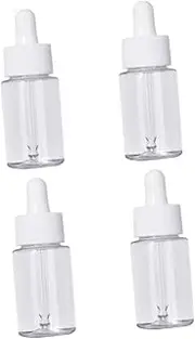 4pcs Transparent Glass Dropper Bottles for Essential Oil and Cosmetics Simple Sub Bottle with Smooth Surface and Leak Cover for Home Travel Use