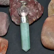 40-50 MM Natural Amazonite Crystal Beaded Healing Stone Pendant Set Reiki Stone