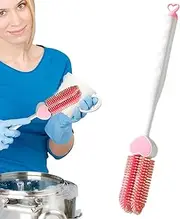 Bottle Washer Brush - Baby Bottle Cleaning Brush Scrubber | Long Handle Multifunctional Cleaning Supplies, Flexible Tools for Cups, Glassware, Narrow Neck Containers