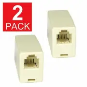 4C RJ11 Telephone Phone Jack Line Coupler Adapter Connector for Exten Cord Beige