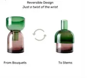 CloudNola Reversible Pink Glass Vase Flip Vase Medium Pink Green