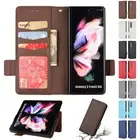 For Samsung Galaxy Z Fold 6/5/4/3 Leather Magnetic Flip Stand Card Slots Case